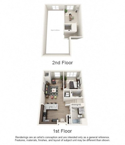Floor plan for 1 bed, 1 bath, 991 sqft